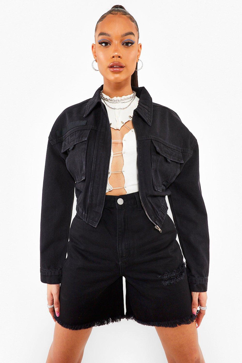 Boohoo denim utility clearance jacket